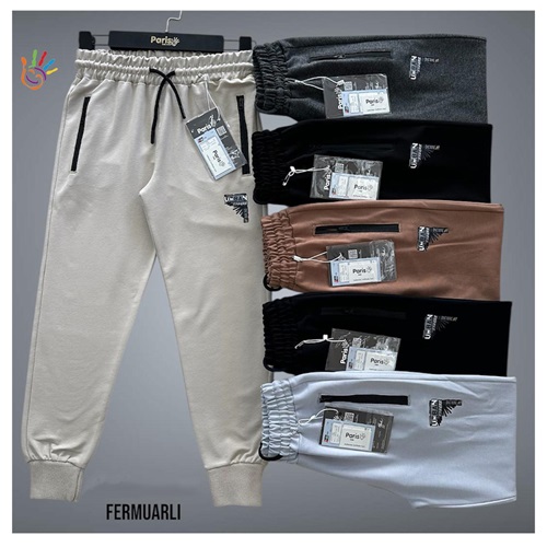 Paris Kids 7014 Erkek Çocuk Kompak Penye Urban Baskılı Cep Fermuarlı Eşofman Alt 9-12 Yaş - Karışık Renk - 9-12 YAŞ