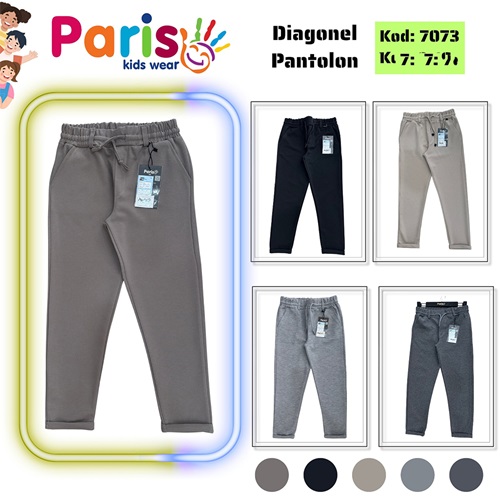 Paris Kids 7073 Erkek Çocuk Dioganel Duble Paça Pantolon 9-12 Yaş - Karışık Renk - 9-12 YAŞ