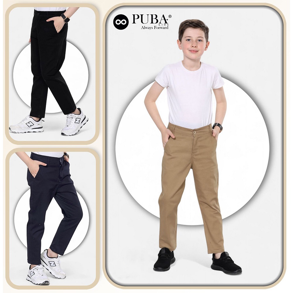 Puba 6893-1 Erkek Çocuk Okul Gabardin Kemerli Pantolon 6-10 Yaş