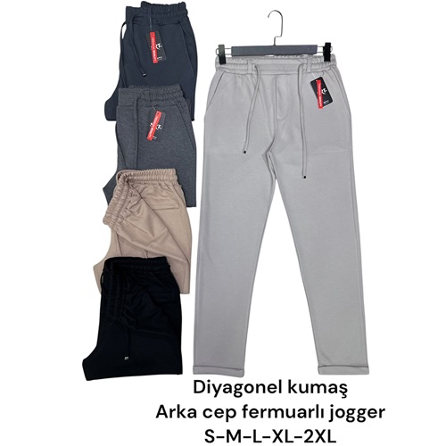 Srt D 2304 Erkek Diagonel Düz Kemer Duble Paça Pantolon S-2XL - Karışık Renk - S-M-L-XL-2XL