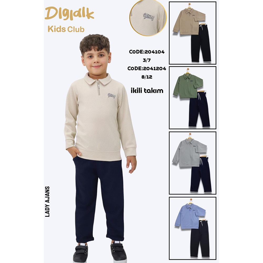 Dıgıdık Kids 204104 Erkek Çocuk Young Fermuarlı Yaka Takım 3-6 Yaş