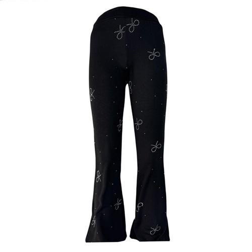 Meleğim 25401 Kız Çocuk Zara Krep İspanyol Paça Boydan Taşlı Tayt 9-12 Yaş - Karışık Renk - 9-12 YAŞ