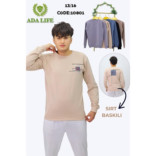 Ada Life 10801 Erkek Çocuk 2 İp We Are More Powerful Baskılı Sweat 13-16 Yaş - Karışık Renk - 13-16 YAŞ