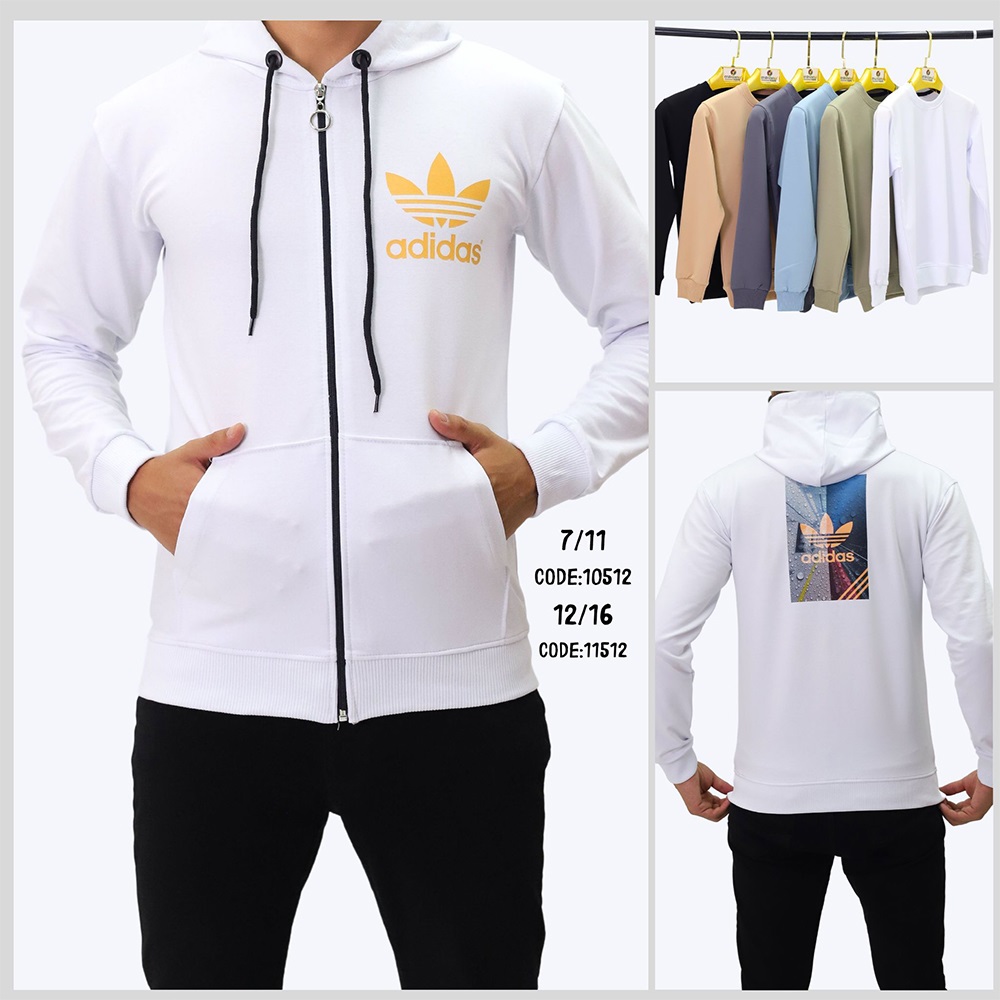 Adidas 10512 Erkek Çocuk Kompak Adidas Baskılı Fermuarlı Kapşonlu Sweat 7-12Yaş