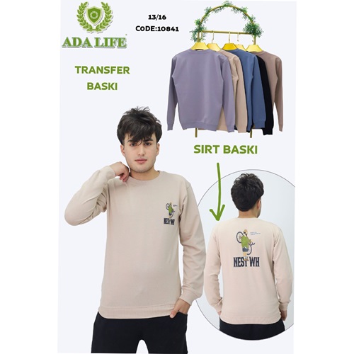 Ada Life 10841 Erkek Çocuk 2 İp Nest Bisiklet Ön Arka Transfer Baskılı Sweat 13-16 Yaş - Karışık Renk - 13-16 YAŞ