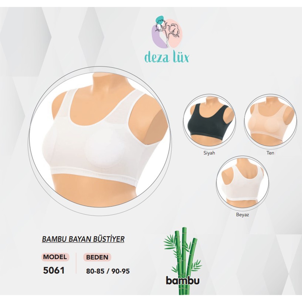 Deza 5061 Bambu Kalın Askı Büstiyer (80-85)-(90-95)
