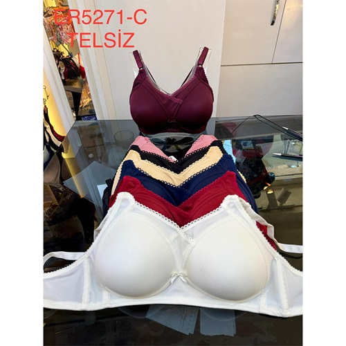 Aysemin ER5271 Bayan Telsiz C Cup Dantelli Desteksiz Toparlayıcı Sütyen 85-105 - Ekru - 85-90-95-100-105