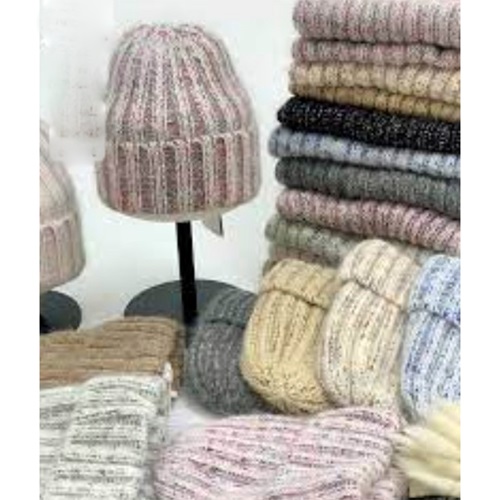 Cemal Çocuk Triko Örme Kırçıl Desenli Katlamalı Bere 5-8 Yaş (20 Li) - Karışık Renk - 5-8 YAŞ