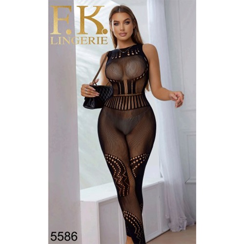 FK 5586 Bayan Fantazi Vücut Çorabı - Siyah - STANDART