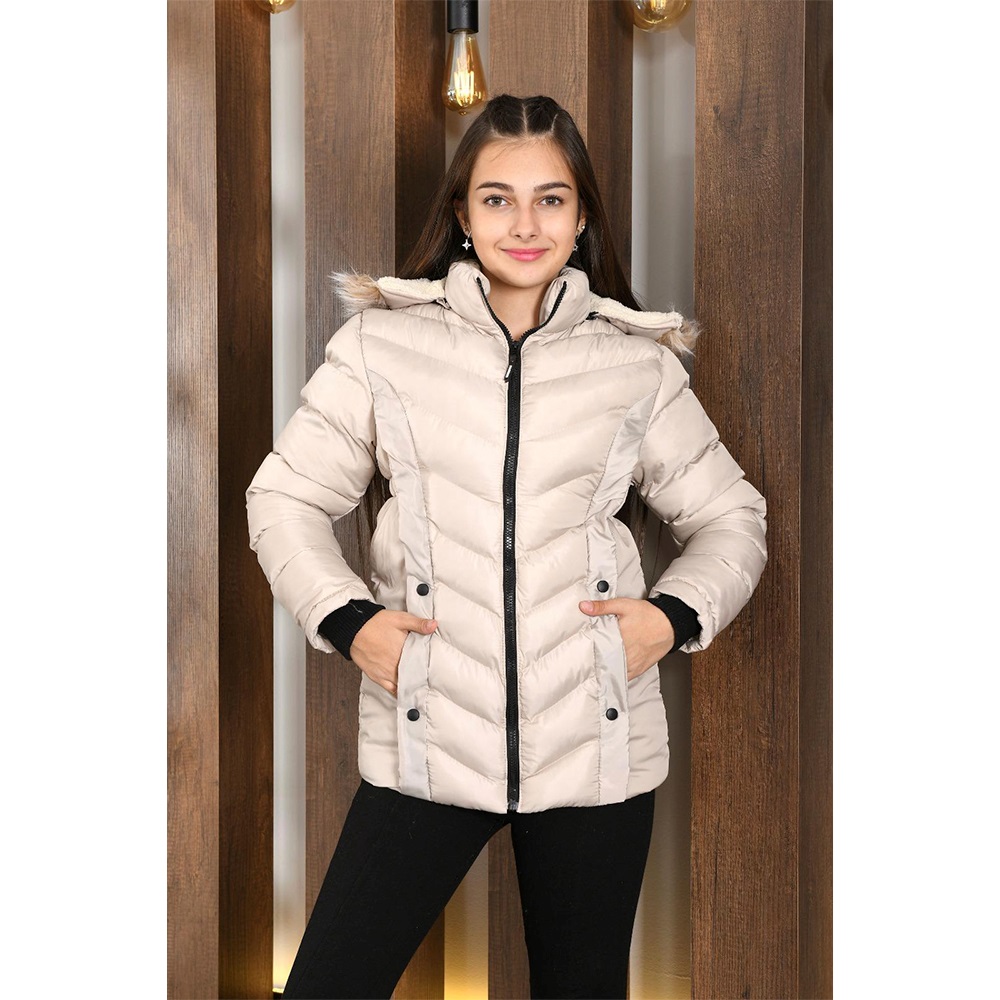 Lasgaris 3002 Kız Çocuk Jesica Cep Çıtçıtlı Kız Kaban 5-8 Yaş (4 Lü)