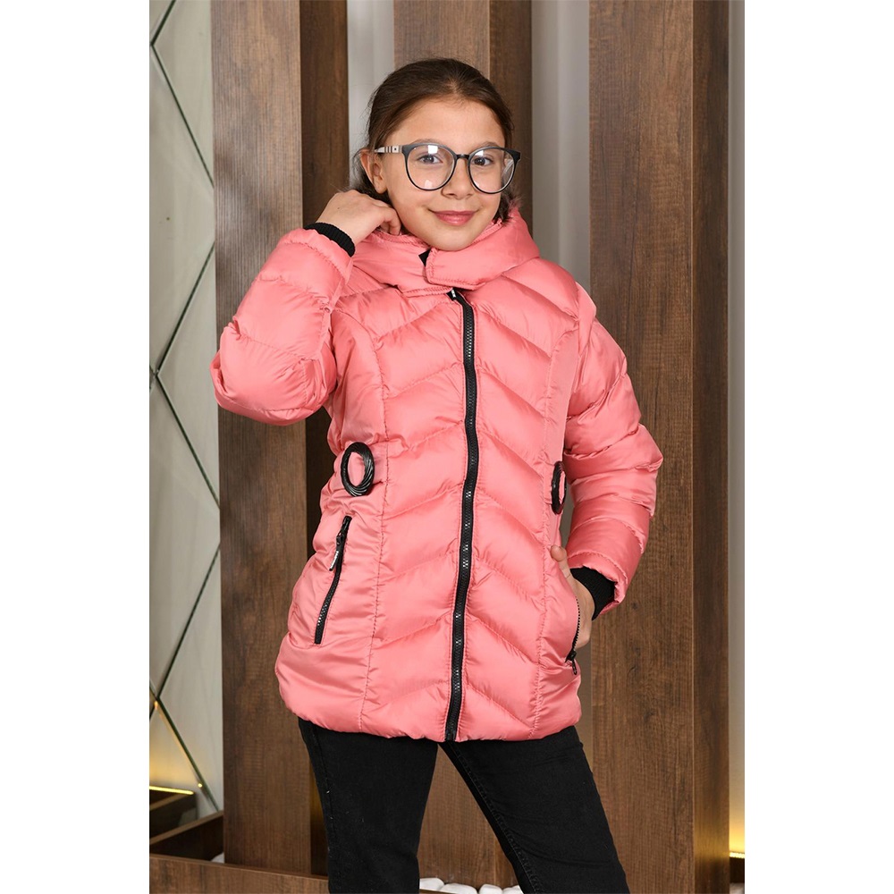 Lasgaris 3001 Kız Çocuk Jesica Tokalı Kız Kaban 9-12 Yaş (4 Lü)