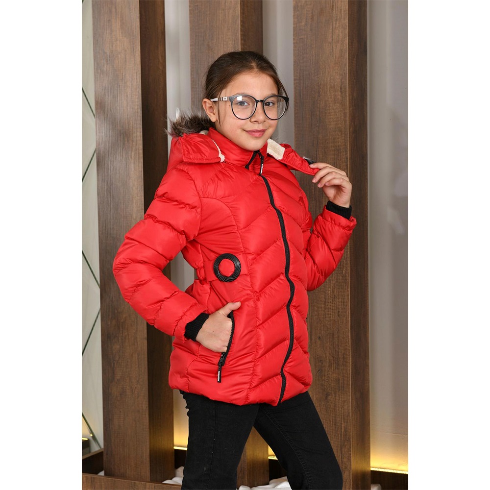 Lasgaris 3001 Kız Çocuk Jesica Tokalı Kız Kaban 9-12 Yaş (4 Lü)