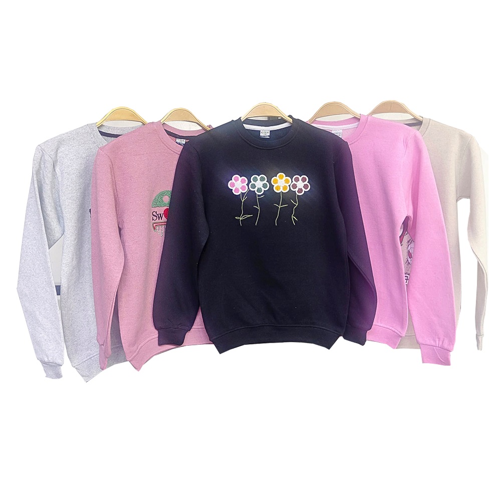 Kardeşler Lıfe Kız Çocuk 2 İp Süzine Çiçek Nakışlı Sweat 8-12 Yaş - Karışık Renk - 8-12 YAŞ