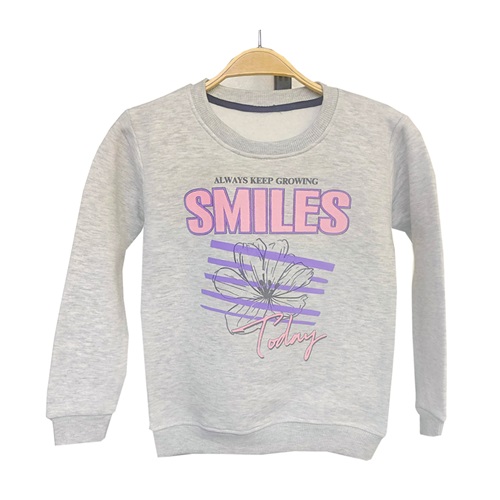 Kardeşler Lıfe Kız Çocuk 3 İp Smıles Baskılı Sweat 5-8 Yaş
