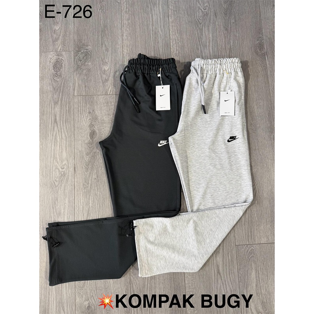 Atrax E-726 Erkek Kompak Penye Baggy Nıke Baskılı Ayarnabilir Lastik Paça Eşofman Alt S-2XL