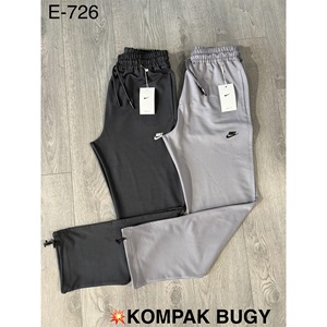 Atrax E-726 Erkek Kompak Penye Baggy Nıke Baskılı Ayarnabilir Lastik Paça Eşofman Alt S-2XL