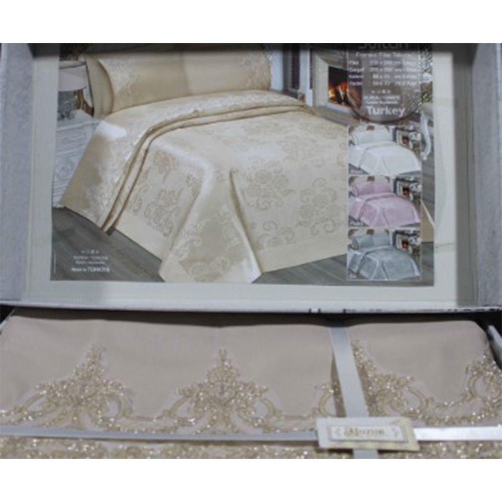 Alfima Fransız Çift Kişilik Pike Takımı 230X240 Cm - Karışık Renk - 230X240CM