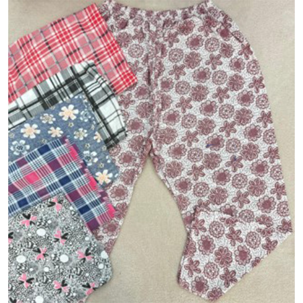 Hilal Yıldız HLY-020 Bayan Battal 2 İp Şardonlu Desenli Pijama Tek Alt (6 Lı)