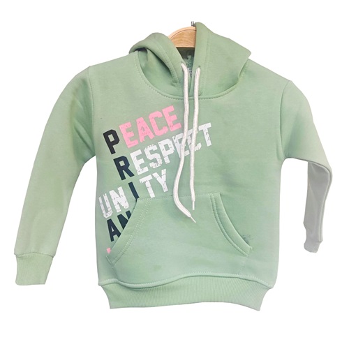 Kardeşler Lıfe Kız Çocuk 3 İplik Kapşonlu Peace Respect Baskılı Sweat 9-12 Yaş - Karışık Renk - 9-12 YAŞ