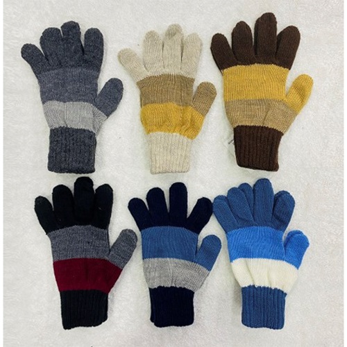 Cemal Çocuk Garson Triko Örme Eldiven 9-12 Yaş (12 Li) - Karışık Renk - 9-12 YAŞ