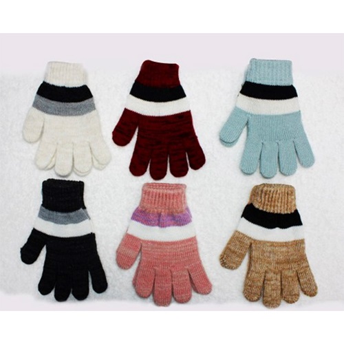 Cemal Çocuk Triko Örme Eldiven 5-8 Yaş (12 Li) - Karışık Renk - 5-8 YAŞ