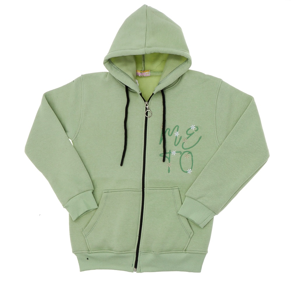 Papatyam 10933 Kız Çocuk 3 İp Me To Nakışlı Fermuarlı Kapşonlu Sweat 9-12 Yaş - Karışık Renk - 9-12 YAŞ