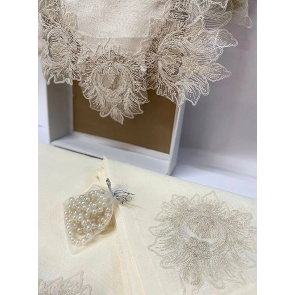 Kasso Home Krc0892 Dubai Fransız Güpürlü 26 Parça Masa Örtüsü Seti 160 X 220 CM - Karışık Renk - 160X220 CM