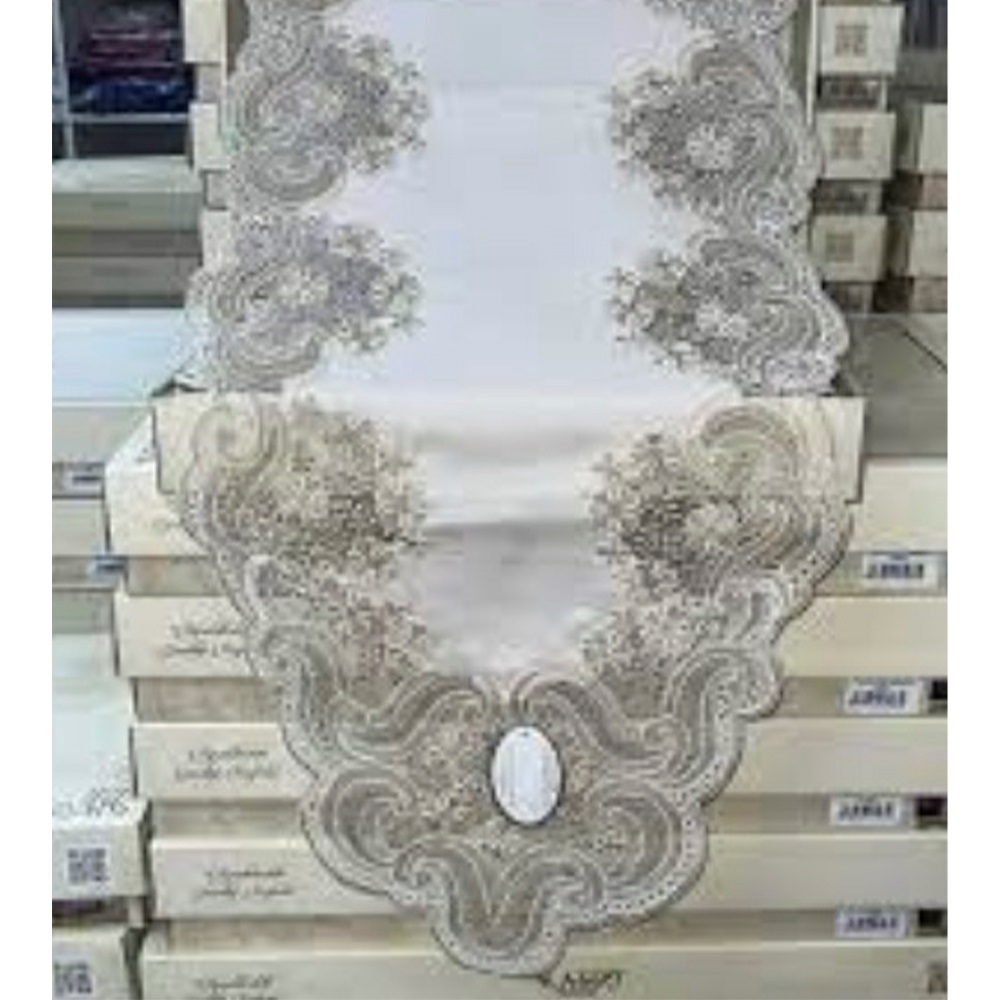 Kasso Home Krc2199 Açelya Fransız Güpürlü 26 parça Masa Örtüsü Seti 160 X 220 CM - Karışık Renk - 160X220 CM - 39289-Karışık Renk -160X220 CM