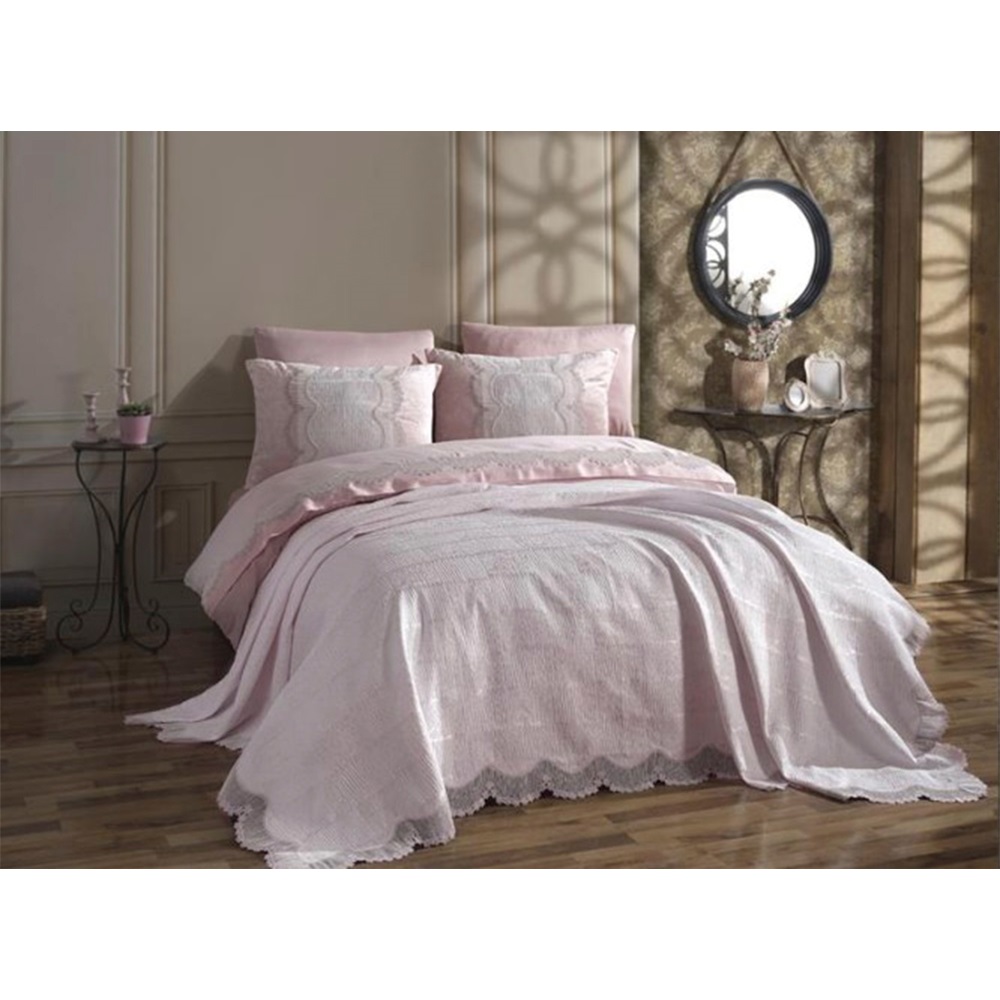 Kasso Home Krc0539 İnci Çift Kişilik 6 Parça Pike Takım Seti 240 X 250 CM - Karışık Renk - 240X250 CM