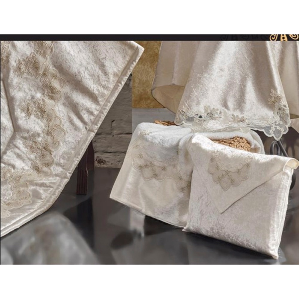 Kasso Home Krc1185 Safir Seccade 4 Parça Seti 70 x120 CM - Karışık Renk - 70X120 CM