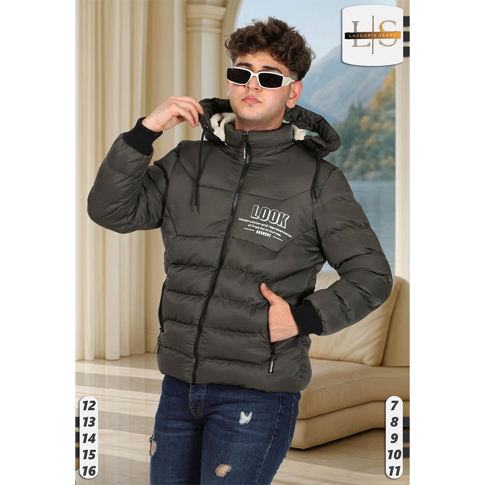 Lasgaris 5008 Erkek Petek Baskılı Keten Kapşonlu Kaban 12-16 Yaş (5 Li)