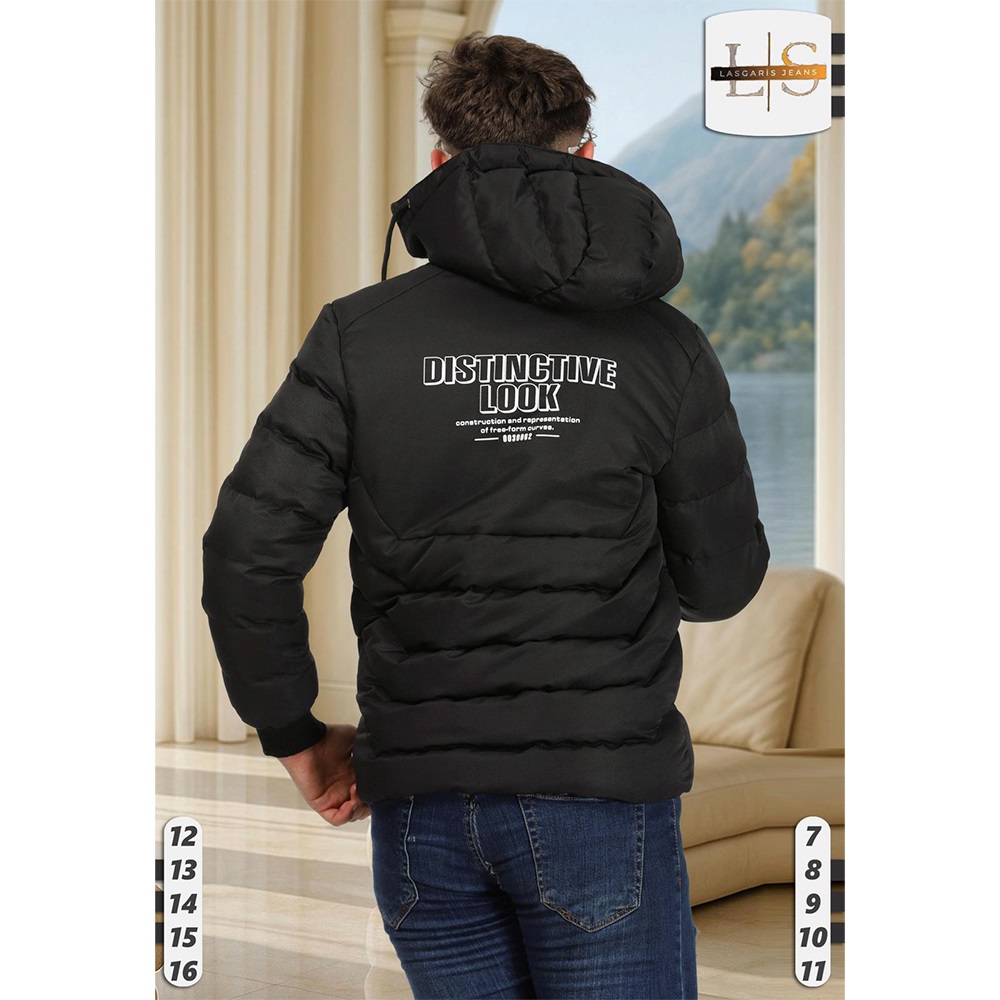 Lasgaris 5008 Erkek Petek Baskılı Keten Kapşonlu Kaban 12-16 Yaş (5 Li)