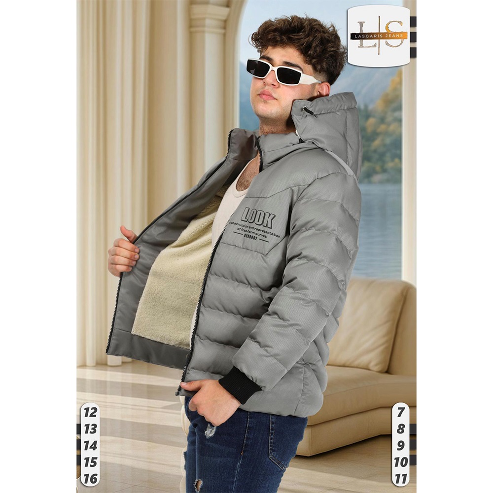 Lasgaris 5008 Erkek Petek Baskılı Keten Kapşonlu Kaban 12-16 Yaş (5 Li)