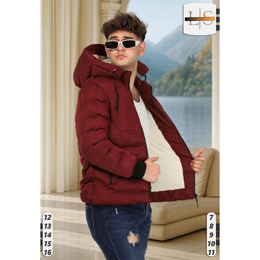 Lasgaris 5007 Erkek Petek Baskılı Keten Kapşonlu Kaban 7-11 Yaş (5 Li)