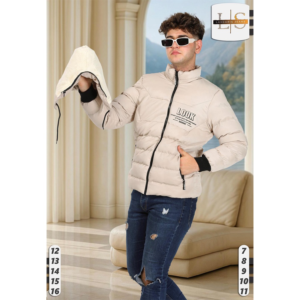 Lasgaris 5007 Erkek Petek Baskılı Keten Kapşonlu Kaban 7-11 Yaş (5 Li)