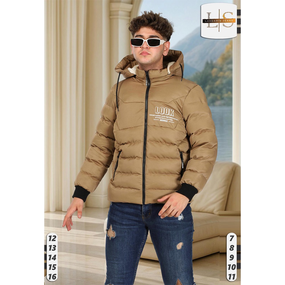 Lasgaris 5007 Erkek Petek Baskılı Keten Kapşonlu Kaban 7-11 Yaş (5 Li)