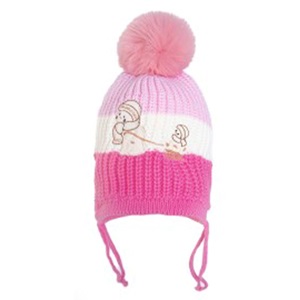 Recos Çocuk 0405 Triko Kardan Adam Nakışlı Ponponlu İpli Bere 2-8 Yaş - Karışık Renk - 2-8 YAŞ