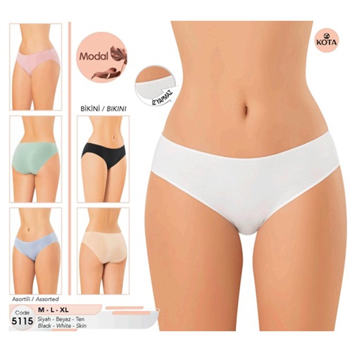 Kota 5115 Bayan Modal Bikini Külot - Siyah - M