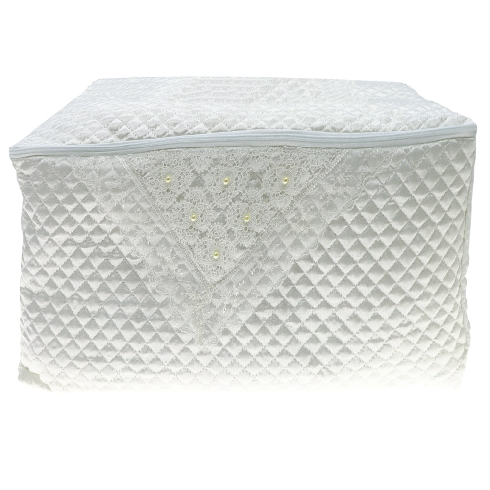 Nergiz Çeyiz İğne Oyalı No: 2 Saten Kazak Hurcu 36X44 Cm (5 Li) - Ekru - 38X44 CM