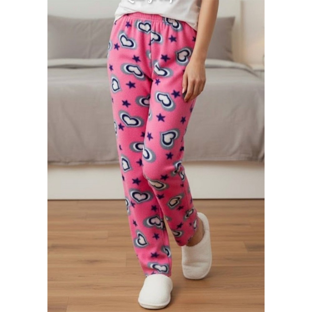Rengoo 1090 Kız Çocuk Yumuş Baskılı Pijama Tek Alt 6-13 Yaş (8 Lİ)