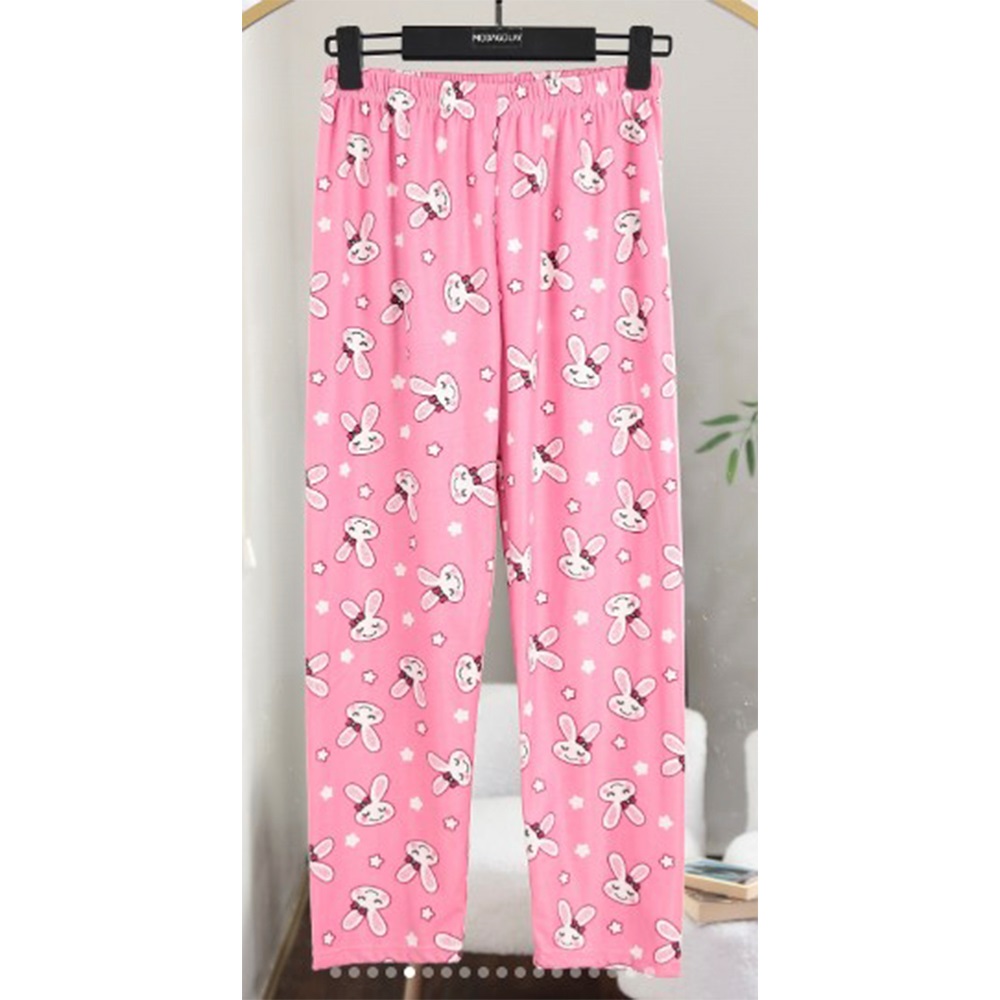 Rengoo 1090 Kız Çocuk Yumuş Baskılı Pijama Tek Alt 6-13 Yaş (8 Lİ)