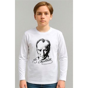 Meleğim Life 20252029 Çocuk Penye K.atatürk Baskılı Uzun Kol Sıfır Yaka Badı 9-12 Yaş