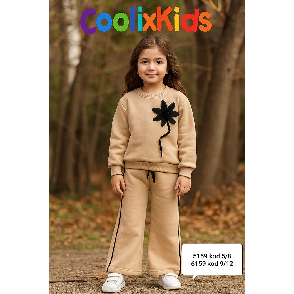 Coolix 6159 Kız Çocuk 3 İp Çicek Nakışlı 2 li Takım 9-12 Yaş - Karışık Renk - 9-12 YAŞ