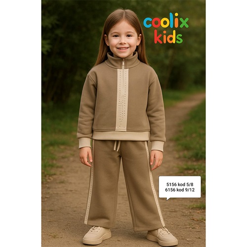 Coolix 5156 Kız Çocuk 3 İp Taşlı Yarım Fermuarlı 2 li Takım 5-8 Yaş - Karışık Renk - 5-8 YAŞ