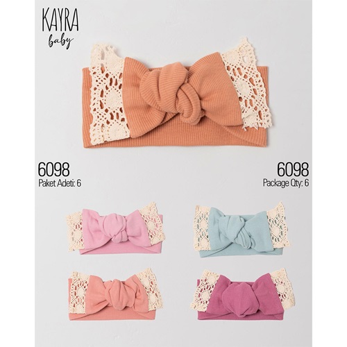 Kayra 6098 Kız Bebe Kaşkorse Fistolu Saç Bandı 0-3 Ay (6 Lı) - Karışık Renk - 0-3 AY