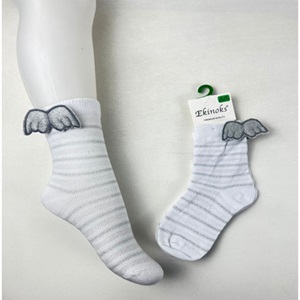 Ekinoks Kız Çocuk Desenli Ve Aksesuarlı Soket Çorap- Beyaz