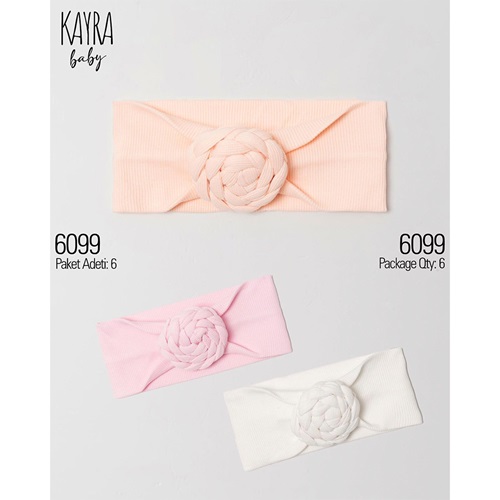 Kayra 6099 Kız Bebe Kaşkorse Örgü Saç Bandı 0-3 Ay (6 Lı) - Karışık Renk - 0-3 AY