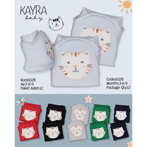 Kayra 6028 Erkek Bebe Kaşkorse Nakışlı Emekleme Dizlik 3-9 Ay (6 Lı) - Karışık Renk - 3-6-9 AY