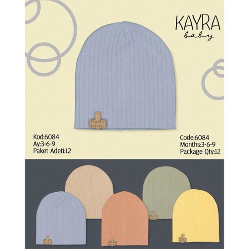 Kayra 6084 Erkek Bebe Penye Raporlu Şapka Bere 3-9 Ay - Karışık Renk - 3-6-9 AY