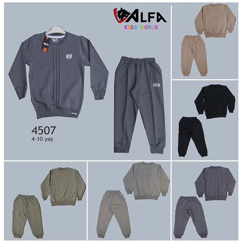 Alfa Kids 4507 Erkek Çocuk 2 İp My Future Baskılı Çimalı Takım 4-10 Yaş - Karışık Renk - 4-10 YAŞ